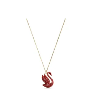 Swarovski Swan Gold Plated Necklaces Women's Red