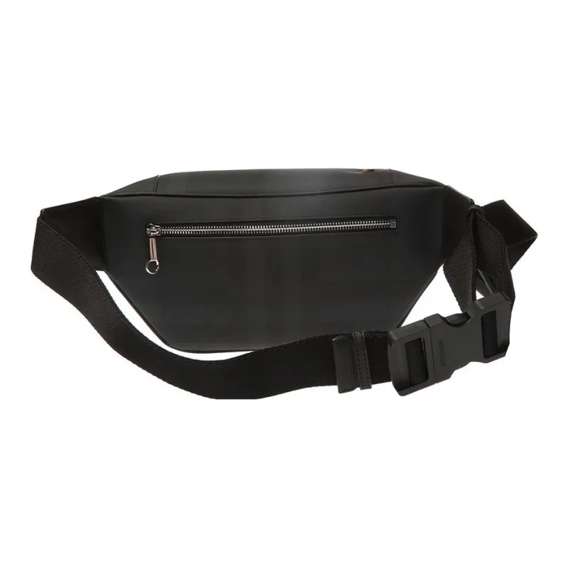 Burberry Leather Shoulder Bag Crossbody Bag Sling Bag Fanny Pack Men's Black-2