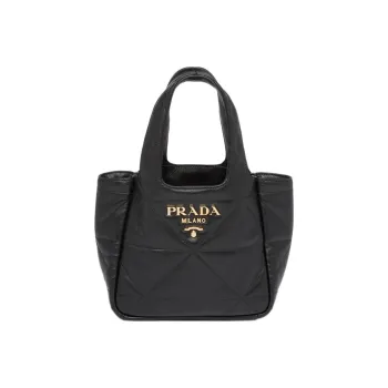 PRADA Nappa Sheepskin Tote Bag Shopping Bag Handbag Small Size Women's Black