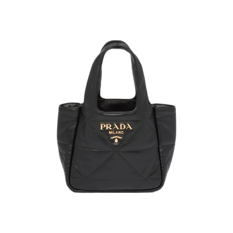 PRADA Nappa Sheepskin Tote Bag Shopping Bag Handbag Small Size Women's Black-0