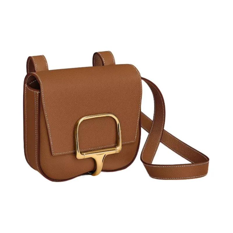 HERMES Della Cavalleria Epsom Calfskin Shoulder Bag, Crossbody Bag Mini Women's 37 Gold-1