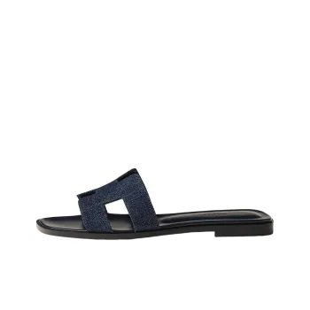 HERMES Oran Sandal Bleu Brut Denim