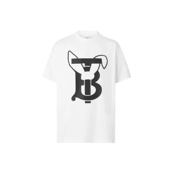 Burberry Rabbit Logo Print Cotton T Shirt
