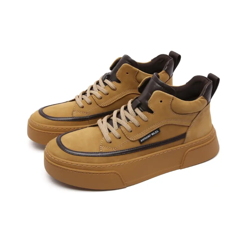 Anthony Miles Skateboard Shoes Men Mid Top Brown-1