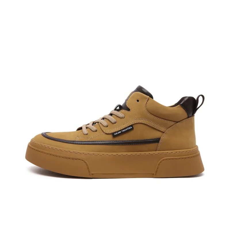 Anthony Miles Skateboard Shoes Men Mid Top Brown-0