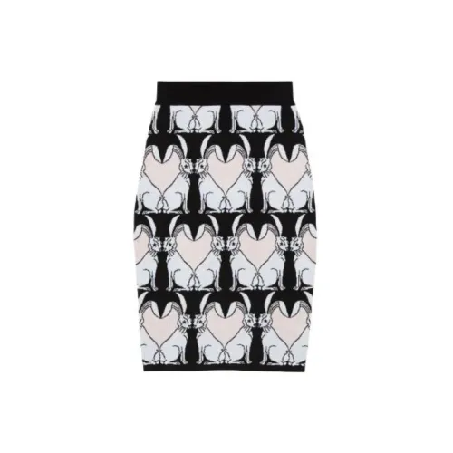 Burberry SS23 The Year Of The Rabbit Knit Long Skirts Women's Black