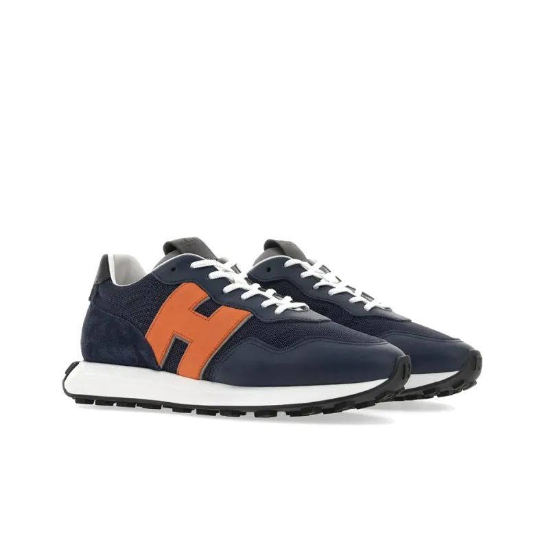 HOGAN H601 Logo Patch Lace Up Sneakers-1