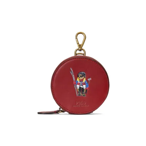 Polo Ralph Lauren Leather Charm Bag Coin Purse Women's Red