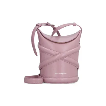 Alexander McQueen THE CURVE BAG Cow Leather Bucket Bag, Shoulder Bag, Crossbody Bag Women's Pink