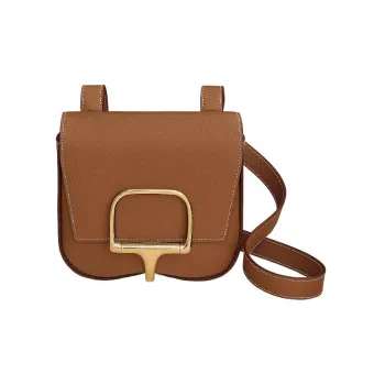 HERMES Della Epsom Calfskin Shoulder Bag Crossbody Bag Mini Women's 37 Gold Gold