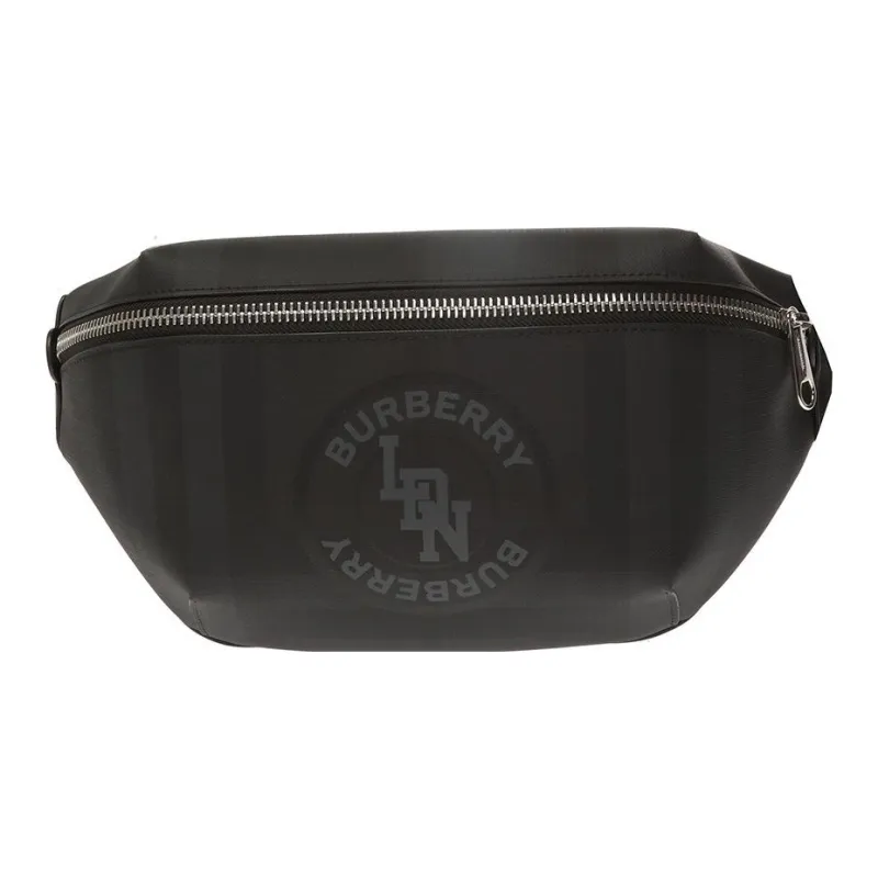 Burberry Leather Shoulder Bag Crossbody Bag Sling Bag Fanny Pack Men's Black-0