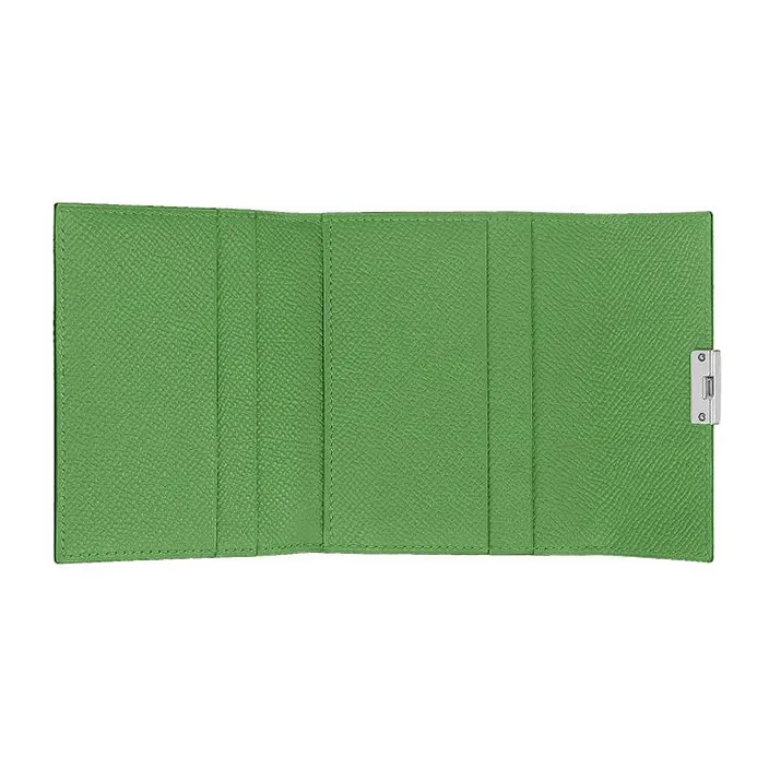 HERMES Clic Epsom Calfskin Wallet Mini Women's 3I Vert Criquet Avocado Green-1