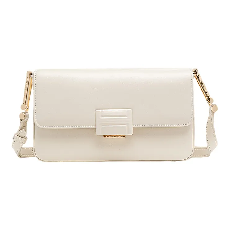 VANESSA HOGAN Vh Classic Series Cow Leather Crossbody Handbag Shoulder Bag Women's Ecru-0