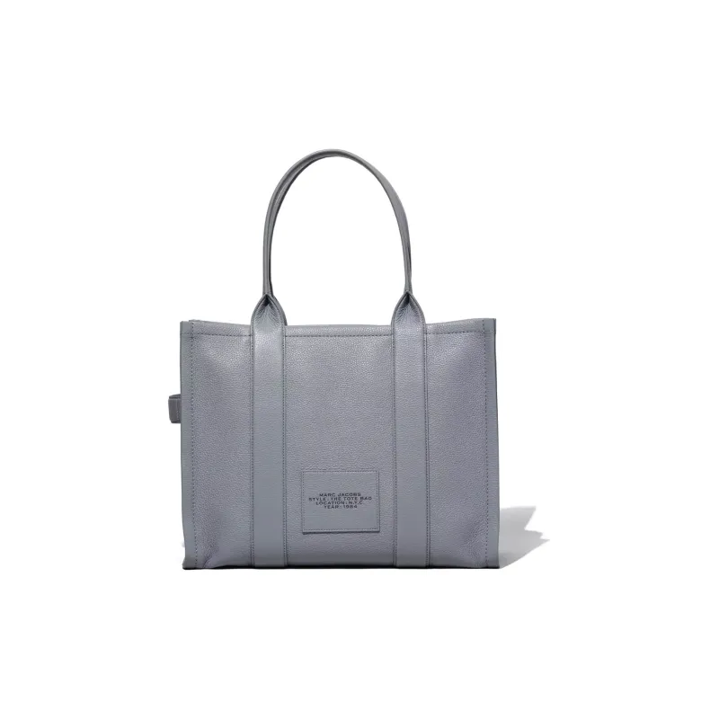 MARC JACOBS Full Grain Leather One Shoulder Handbags Large Size Unisex Gray-2