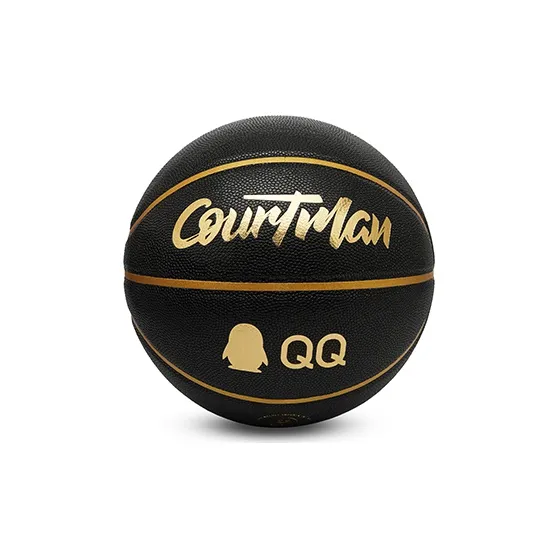 COURTMAN x QQfamily PU Basketball Black Gold Size 7 Standard Ball Training-0