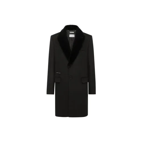 PHILIPP PLEIN Faux-fur Trim Single-breasted Coat