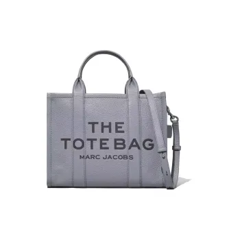 MARC JACOBS Full Grain Leather Tote Bag, Shopping Bag, Shoulder Bag, Crossbody Bag, Handbag Medium Size Women's Gray