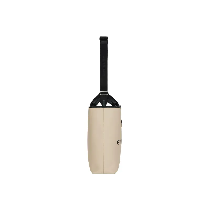 GIVENCHY Cotton With Calfskin Tote Bag Shopping Bag Shoulder Bag Crossbody Bag Handbag Large Size Men's Natural Beige-1