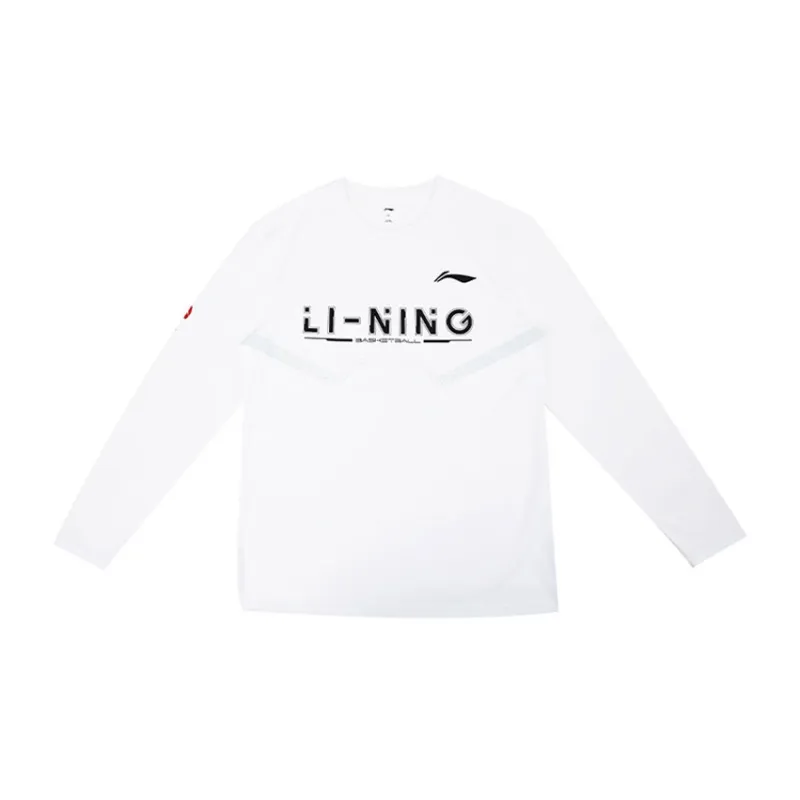 LiNing CBA Collection Basketball Collection T Shirt Men's White-0