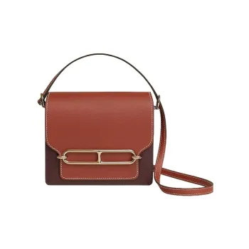 HERMES Roulis Evercolor Calfskin Shoulder Bag Crossbody Bag Mini Women's Saddle Red/Ochre