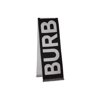 Burberry Knit Scarves Unisex Gray