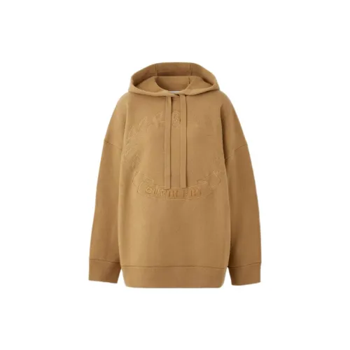 Burberry Embroidered Oak Leaf Crest Drawstring Hoodie