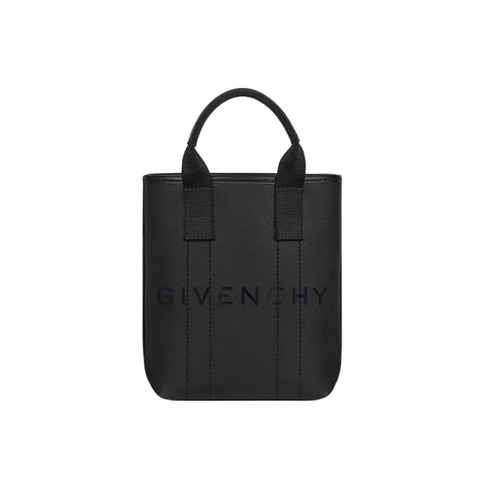 GIVENCHY Coated Canvas Tote Bag Shopping Bag Handbag Small Size Men's Black-0