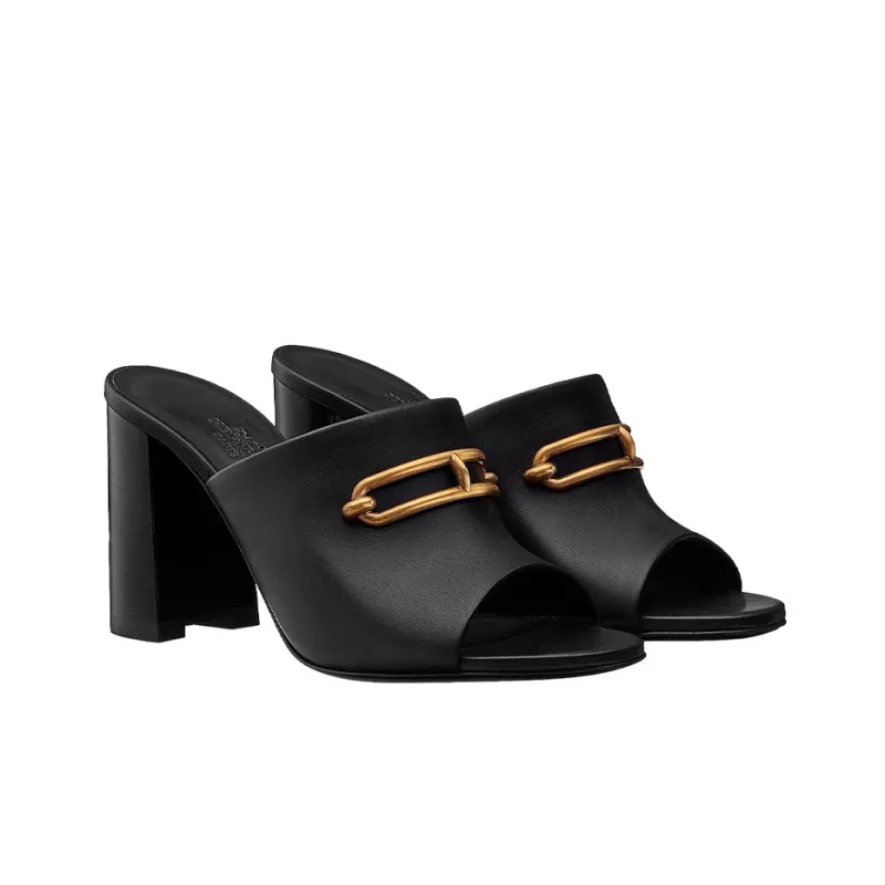 HERMES Odor Resistant Slide Slippers Women's Black-3
