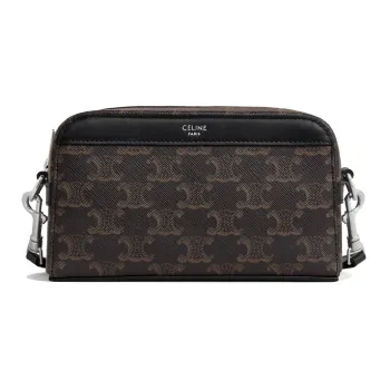 CELINE Cow Leather Bowling Bag, Crossbody Bag, Shoulder Bag Men's Black