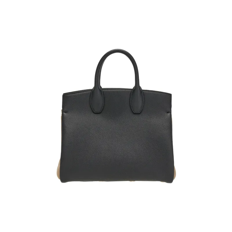 FERRAGAMO Studio Calfskin Shoulder Bag Crossbody Bag Handbag Small Size Women's Black/Beige-3