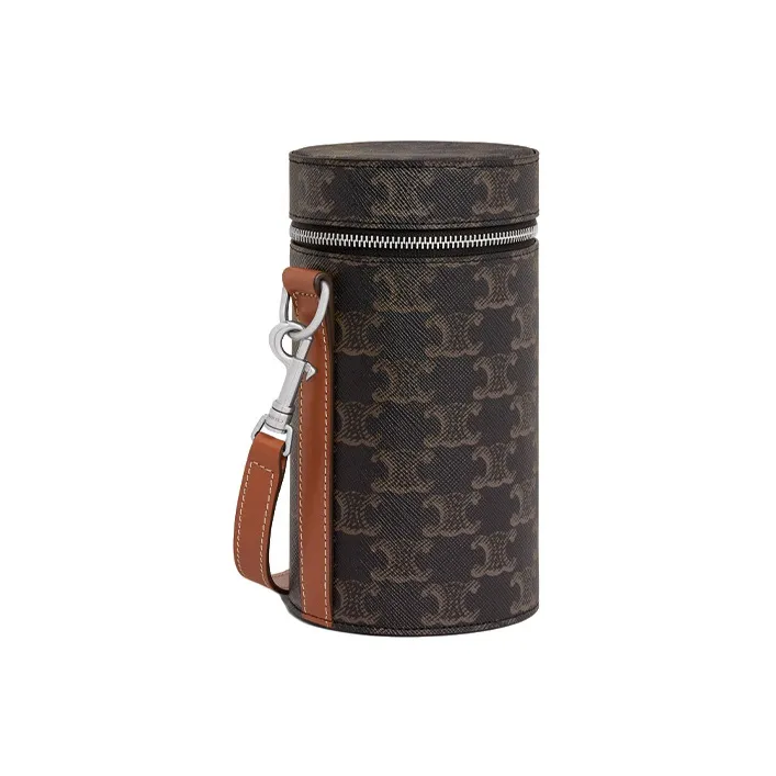 CELINE Cow Leather Cylinder Bag Shoulder Bag Crossbody Bag Regular Men's Tawny-1