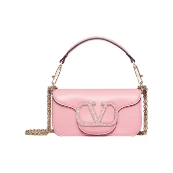 Valentino Locò Faux Crystal Shoulder Bag, Crossbody Bag, Handbag Mini Women's Pink