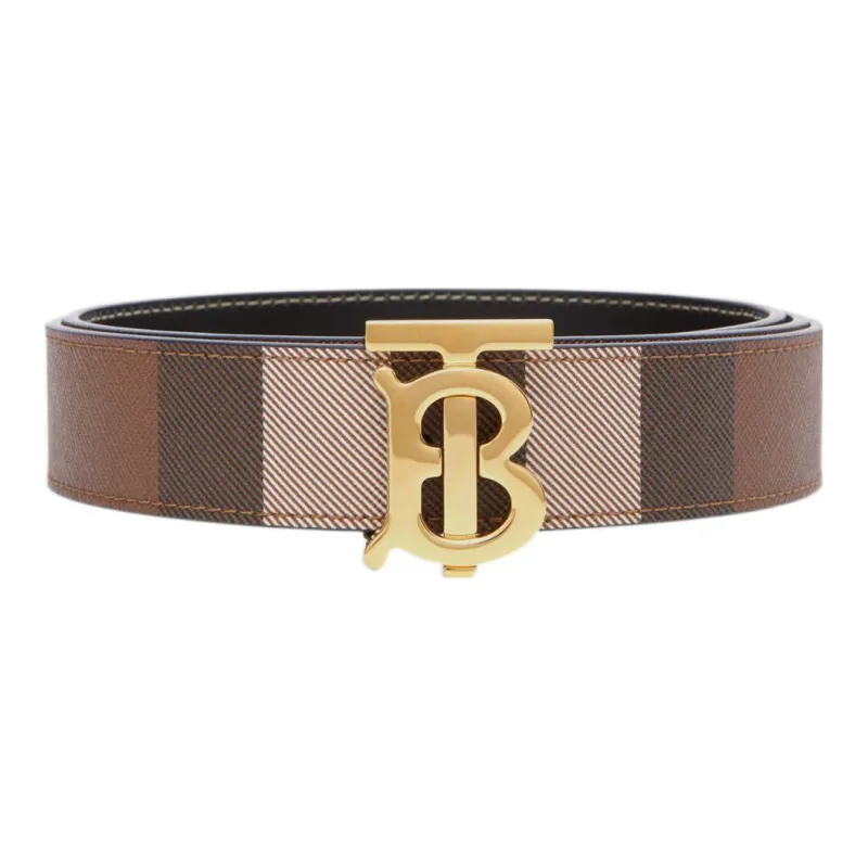 Burberry Smooth Buckle Comfortable Fashion Belt Women's Brown Width  3cm-0