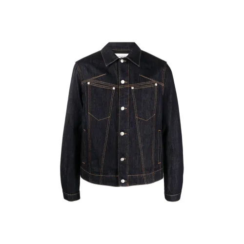 Alexander McQueen Denim Jackets Men Dark Blue