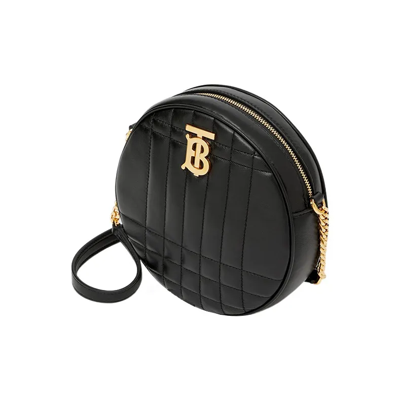 Burberry Lambskin Small Round Bag Shoulder Bag Crossbody Bag Mini Women's Black-2