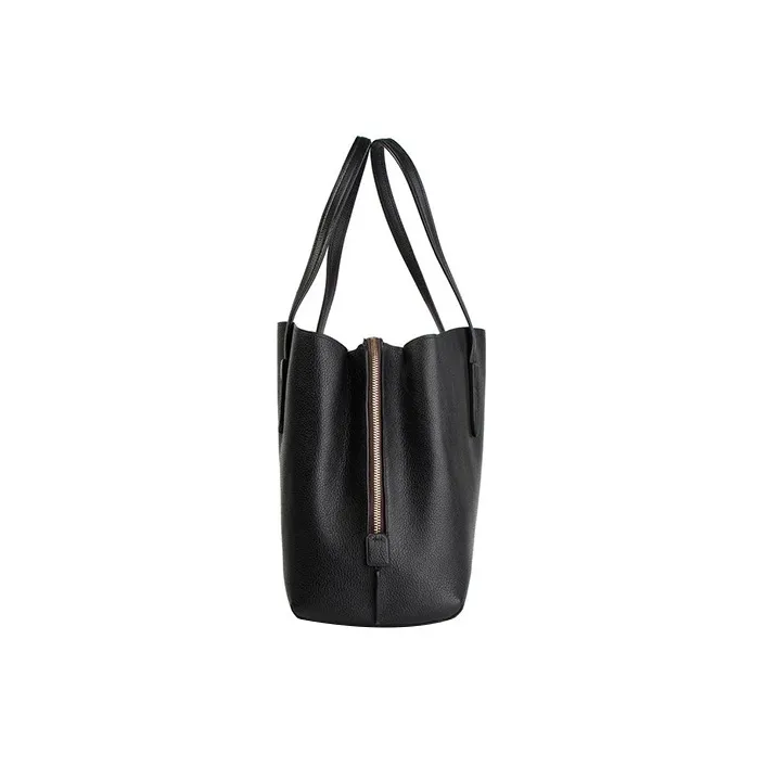 COACH Charlie Leather Tote Bag Shopping Bag Shoulder Bag Handbag Large Size Women's Black-1