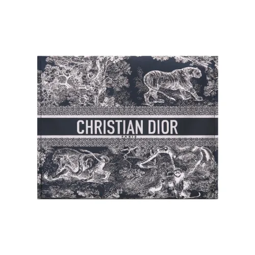 DIOR DiorTravel Tiger Print Embroidery Clutch Regular Women's Blue