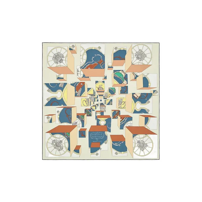 HERMES Silk Scarf Women's Light Yellow-0