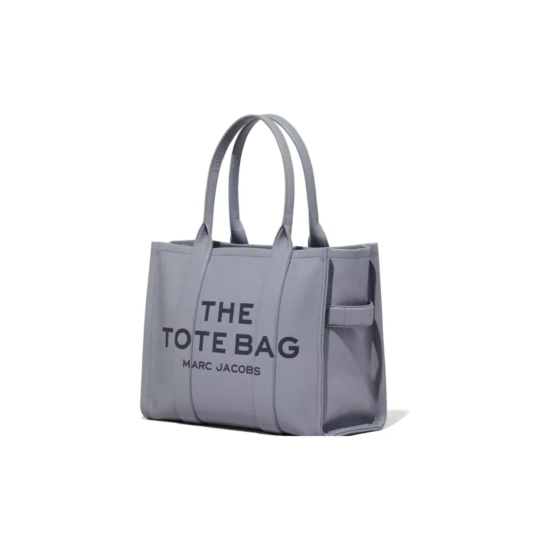 MARC JACOBS Full Grain Leather One Shoulder Handbags Large Size Unisex Gray-1