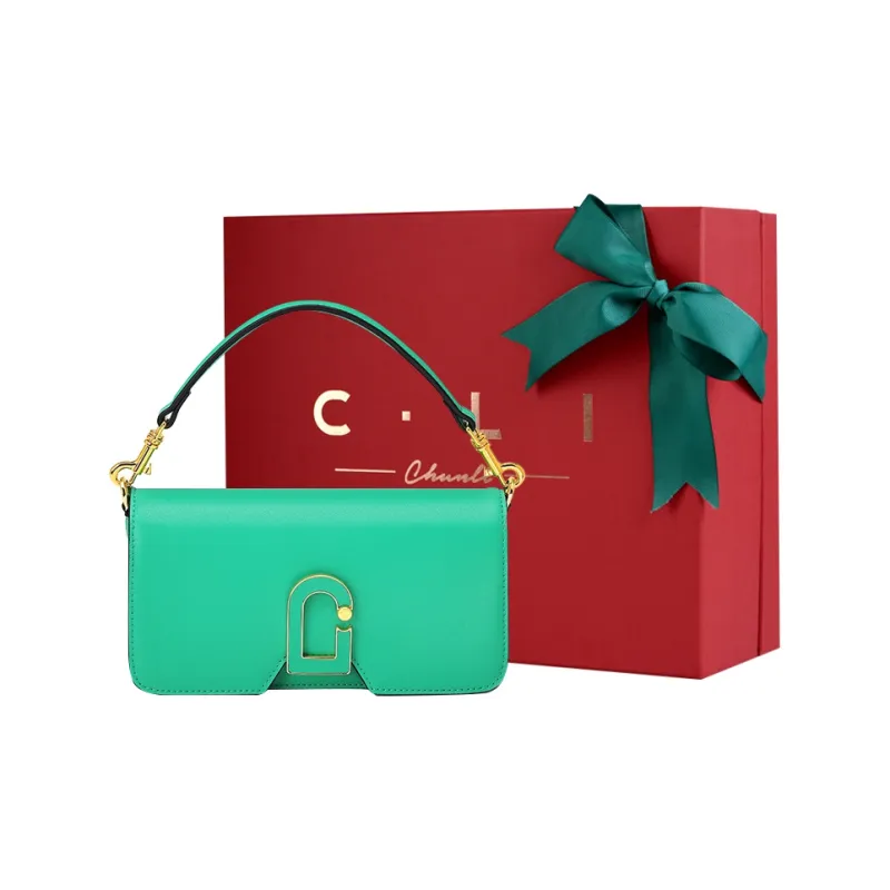 C.LI Genuine Leather Handbag Shoulder Bag Crossbody Bag Women's Bag Regular Women's Klein Blue/Elf Green/Serene White-12