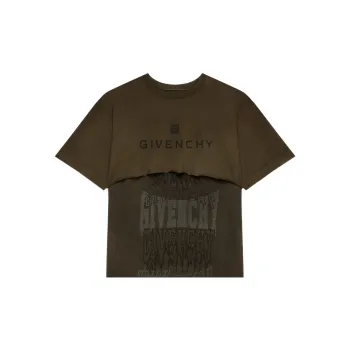 Givenchy Logo embroidered Layered Cotton Hoodie