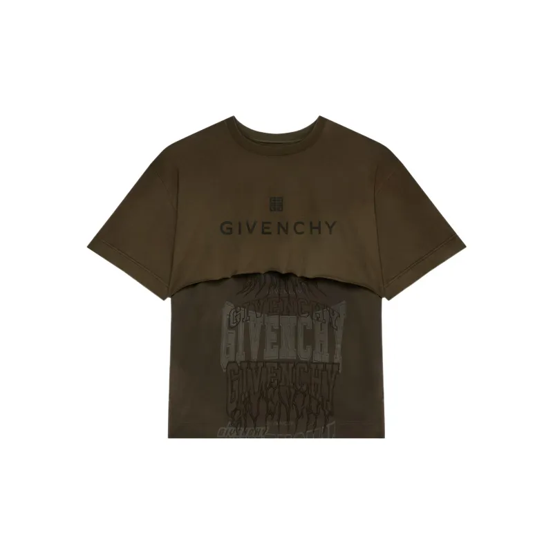 Givenchy Logo embroidered Layered Cotton Hoodie-0