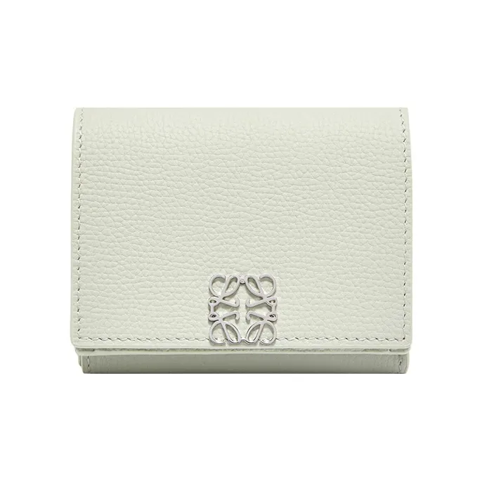 LOEWE Anagram Pebbled Calfskin Wallet Women's Light Celadon-0