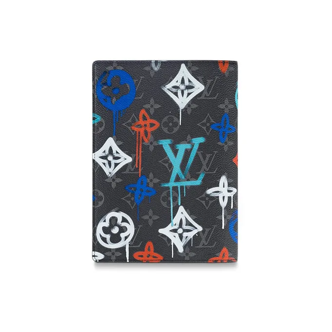 LOUIS VUITTON Coated Canvas With Leather Notebook Cover Bag Accessory Unisex Black-1