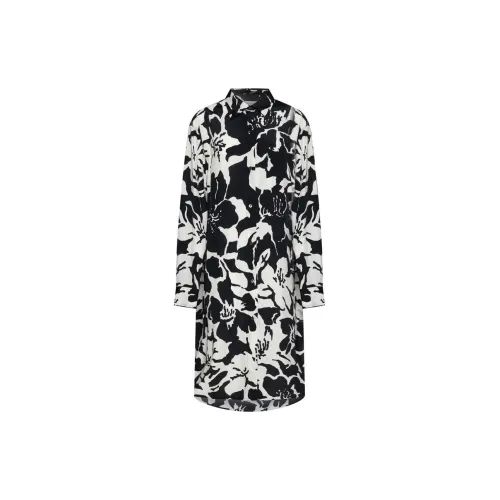 DRIES VAN NOTEN Long-Sleeved Dresses Women's Black/White