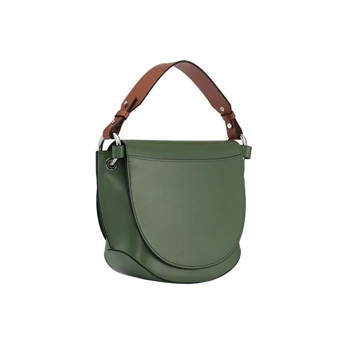 GANNI Recycled Leather Saddle Bag Shoulder Bag Crossbody Bag Handbag Women's Green-1