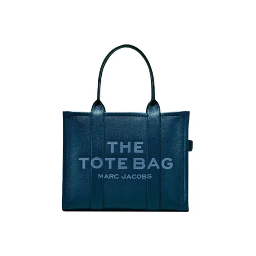 MARC JACOBS Full Grain Leather duffle tote Bag Shopping Bag Shoulder Bag Handbag Large Size Unisex Blue