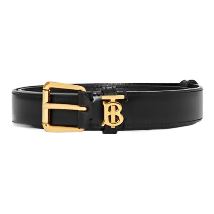 Burberry Trendy Classic Elegant Pin Buckle Belt Women's Black Width  2cm-1