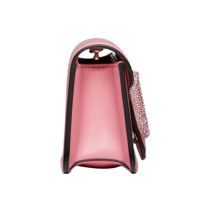 Valentino Locò Faux Crystal Shoulder Bag, Crossbody Bag, Handbag Mini Women's Pink-2