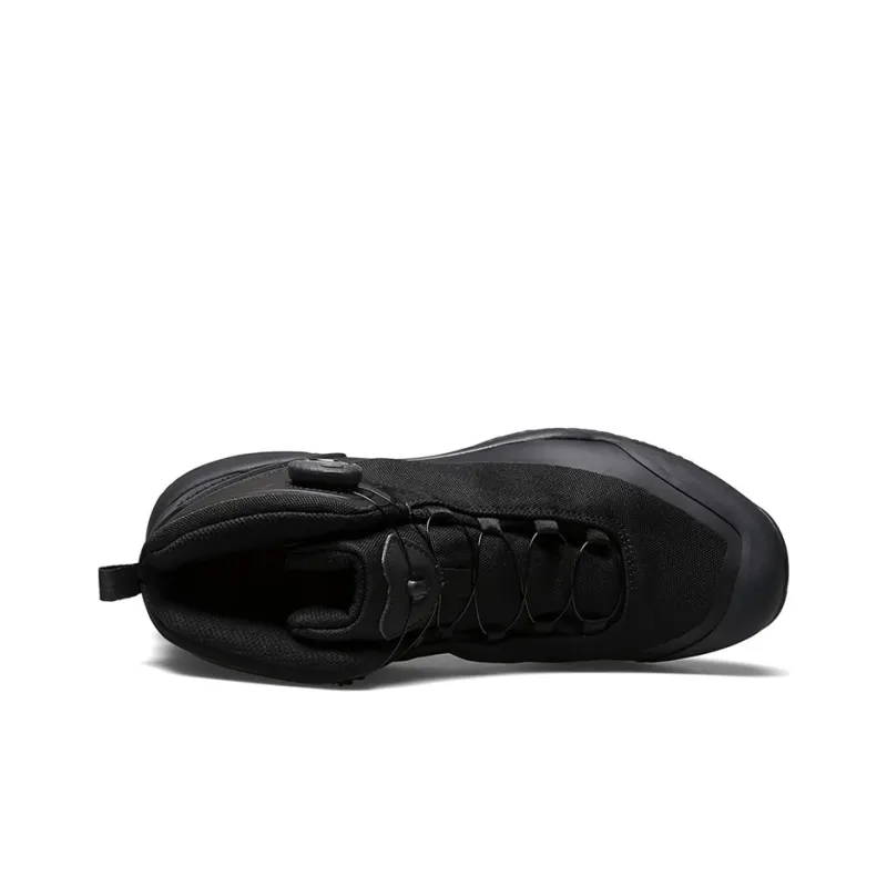 HUMTTO Slip Resistant, Abrasion Resistant, Breathable Mid Top Hiking Shoes Men's Black-2